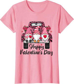 Three Gnomes and Leopard Truck Happy Valentine's Day