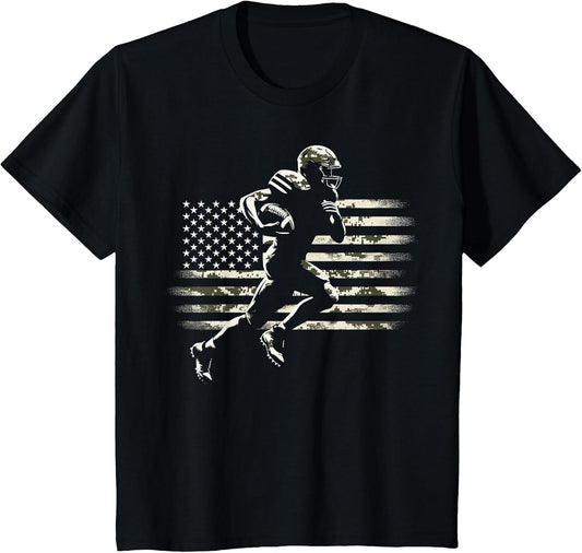 Camo US Flag American Football Player