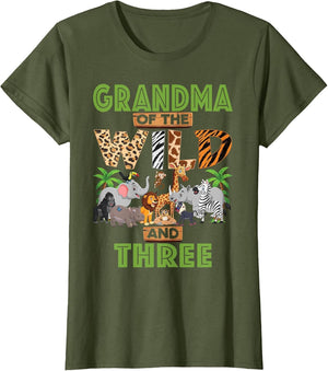 3rd Birthday Zoo Safari Jungle Grandma of The Wild and Three