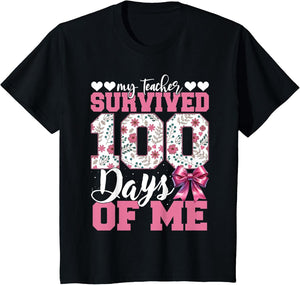 Kids My Teacher Survived 100 Days of Me 100th Day of School Girls
