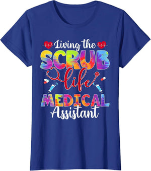 Living The Scrub Life Tie Dye Hippie Medical Assistant