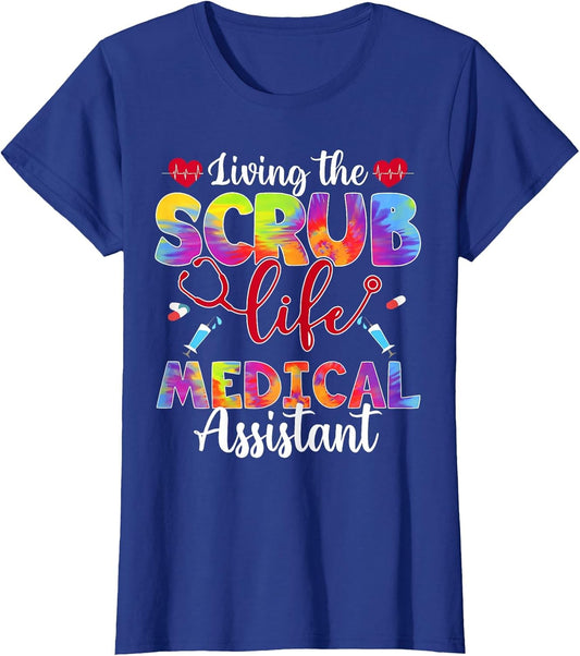 Living The Scrub Life Tie Dye Hippie Medical Assistant
