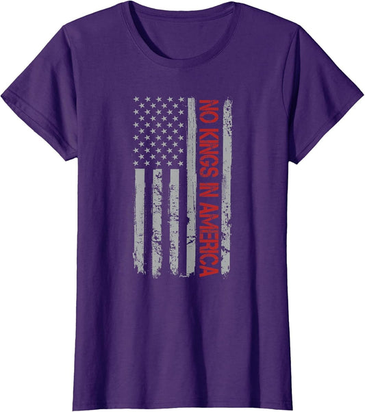 No Kings in America US Flag Vintage