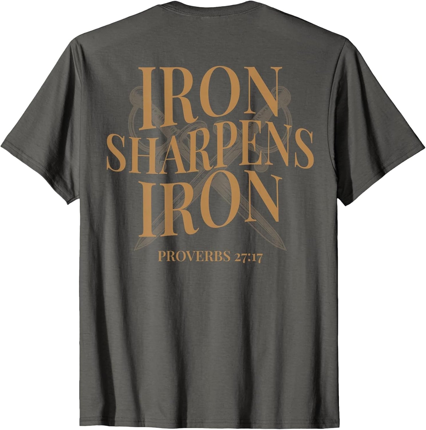 (ON Back) Iron Sharpens Iron Bible Verses Christian Gym