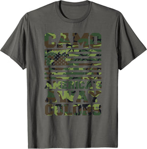Camo America's Away Colors Patriotic T Shirt