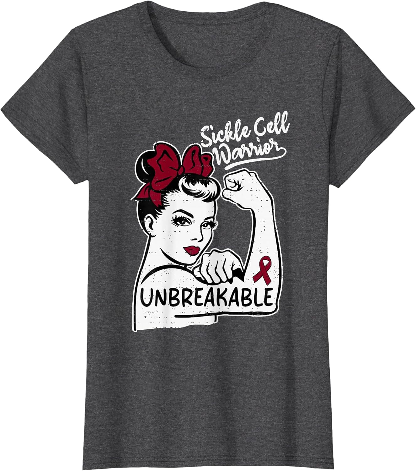 Sickle Cell Warrior Anemia Awareness SCD Ribbon Burgundy
