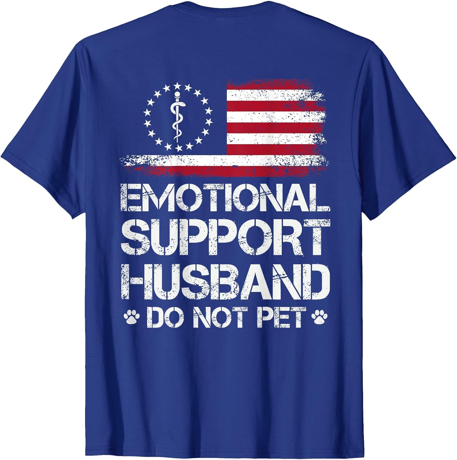 ON Back Emotional Support Husband Do Not Pet American Flag