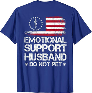 ON Back Emotional Support Husband Do Not Pet American Flag