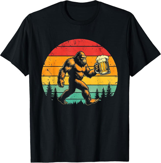 Funny Sasquatch Beer Lover Retro Sun