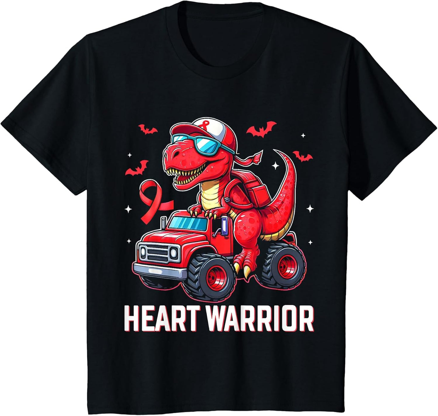 Dino Trex Boys Toddler Heart Warrior Heart Disease Awareness