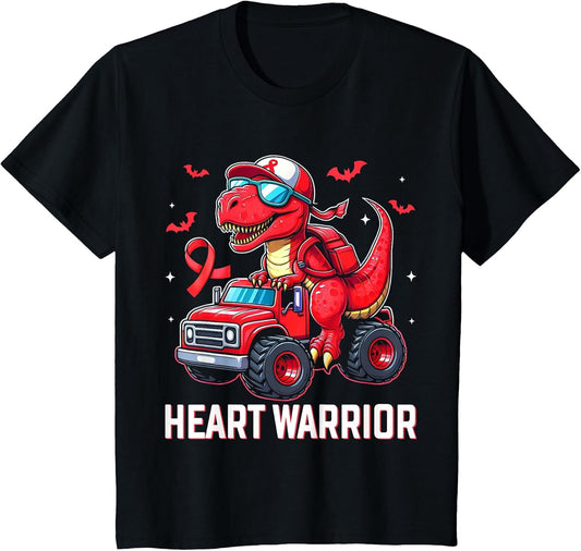 Dino Trex Boys Toddler Heart Warrior Heart Disease Awareness