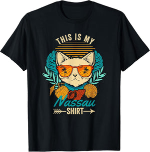This is My Nassau Shirt Retro Cat Bahamas Summer Vacation