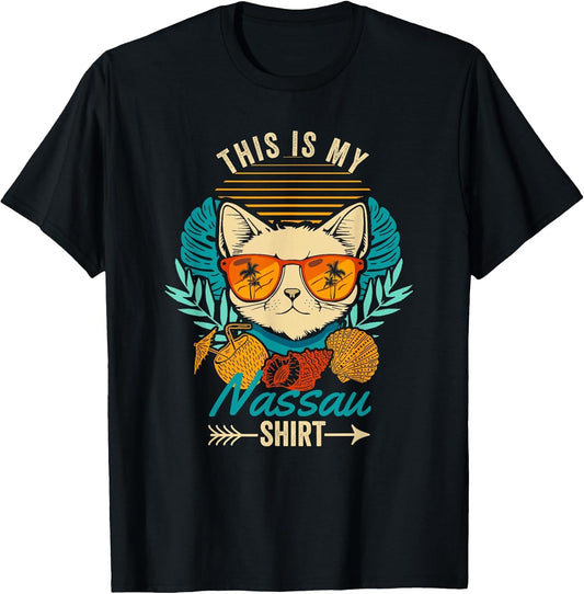This is My Nassau Shirt Retro Cat Bahamas Summer Vacation