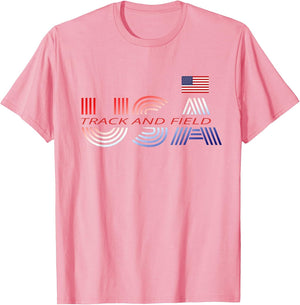 Patriotic USA Team Sports Proud American Track and Field