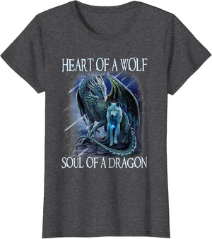 Heart of Wolf Soul of A Dragon - Cool Dragon - Wolf Warrior