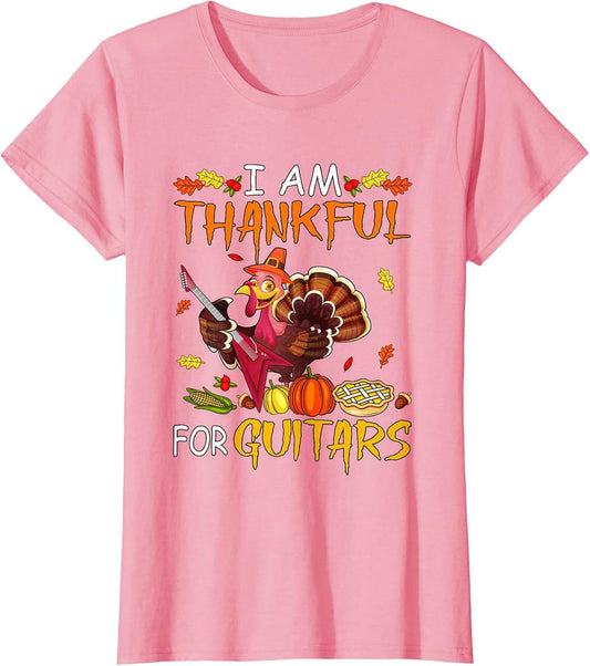 Thankful for Guitars Funny Turkey Playing Instrument Musical