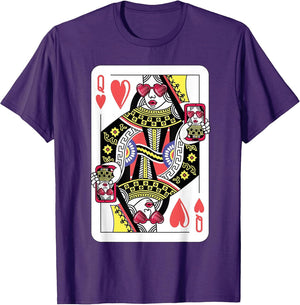 Queen of Hearts Funny Playing Card Shirt. Poker Costume Gift