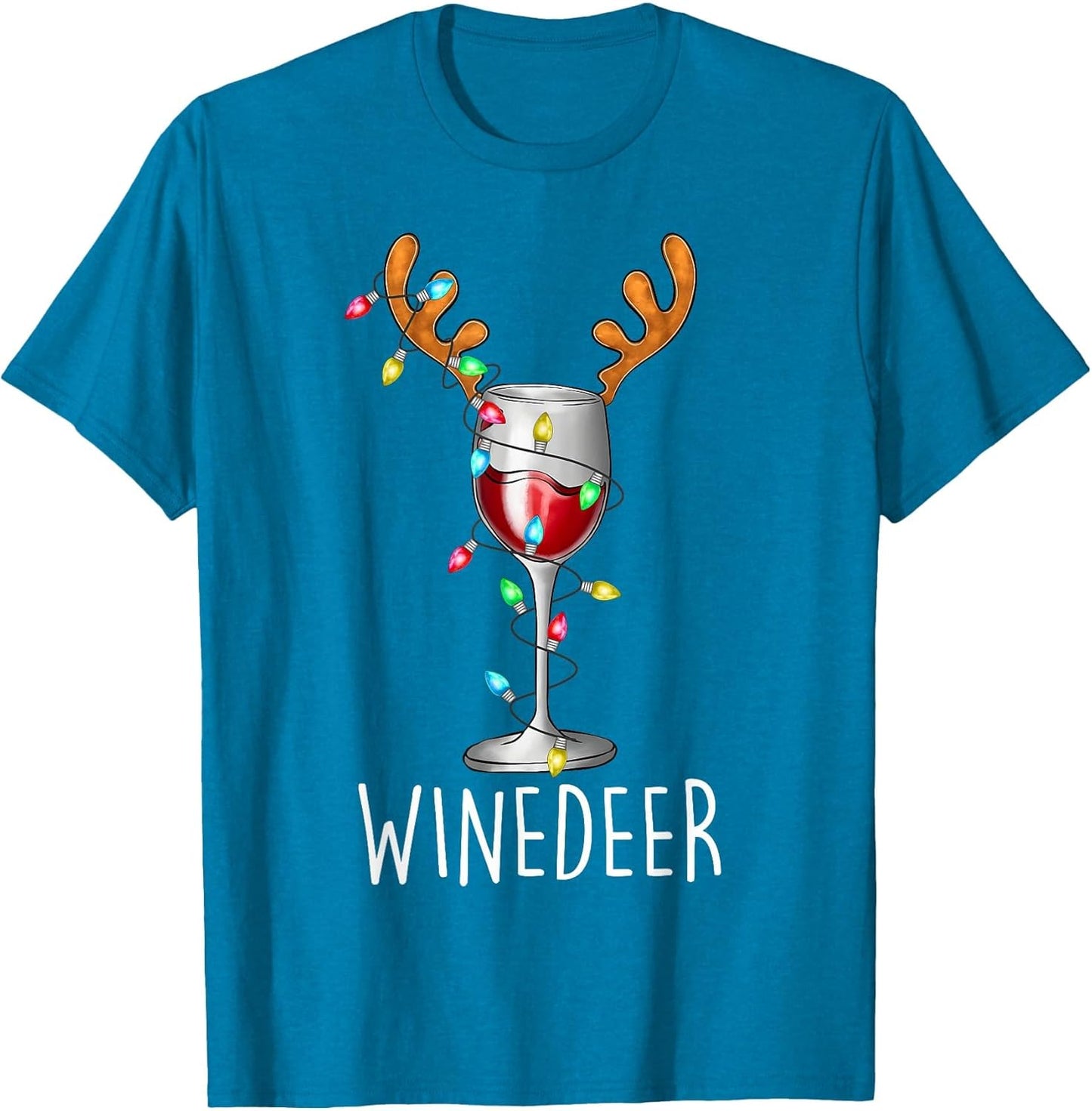 Winedeer Reinbeer Santa Hat Reindeer Couple Xmas Matching