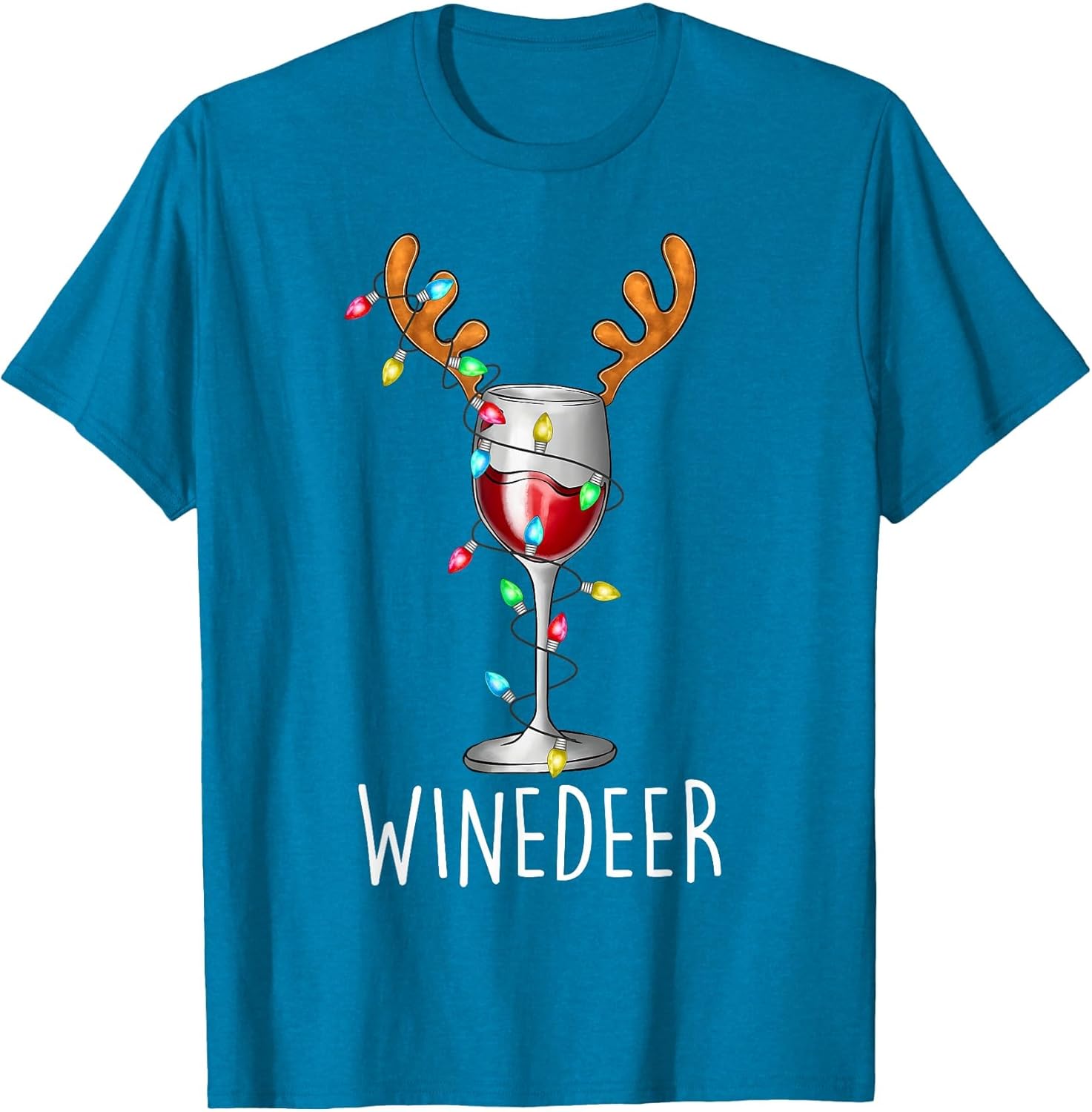 Winedeer Reinbeer Santa Hat Reindeer Couple Xmas Matching