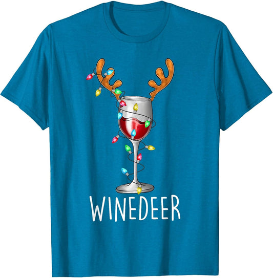 Winedeer Reinbeer Santa Hat Reindeer Couple Xmas Matching