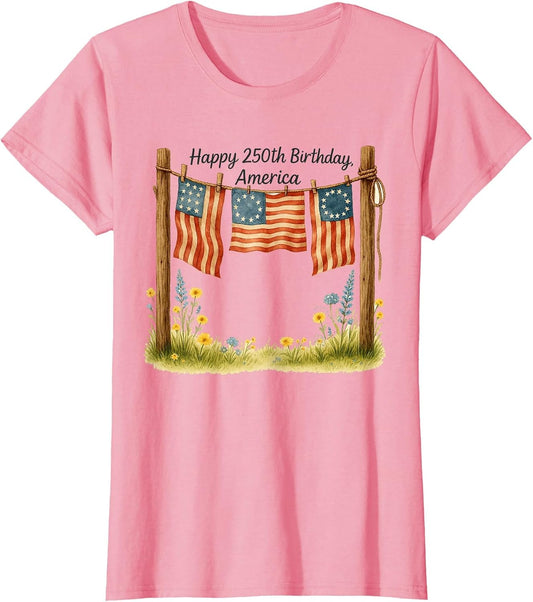 4th of July Patriotic America Flag Happy 250th Birthday