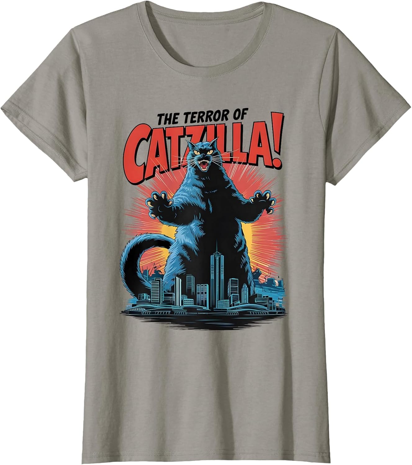 Terror of Vintage Catzilla Cat Spooky Cat Halloween