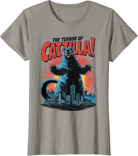 Terror of Vintage Catzilla Cat Spooky Cat Halloween