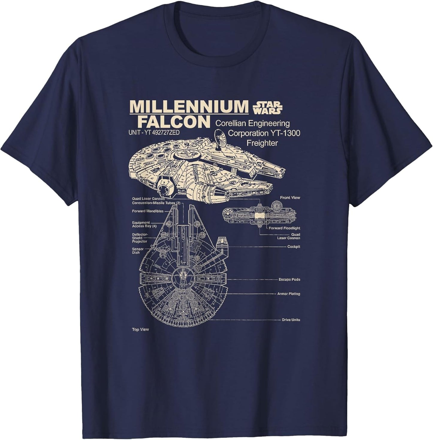 Star Wars Classic Millennium Falcon Freighter Schematic