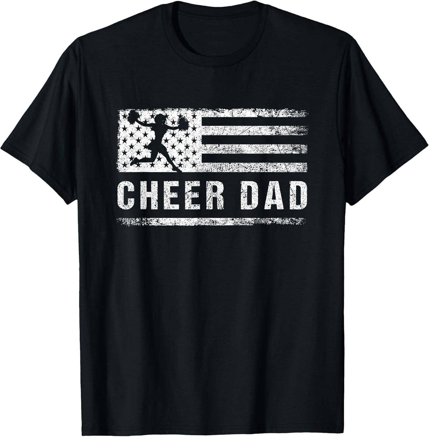 Cheer Dad American Flag Cheerleading Patriotic Father's Day