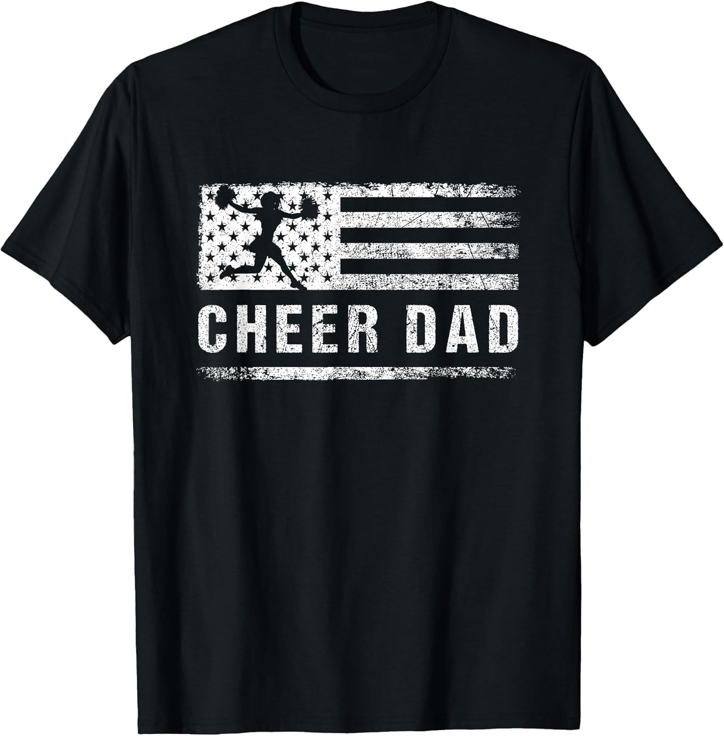 Cheer Dad American Flag Cheerleading Patriotic Father's Day