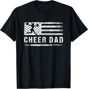 Cheer Dad American Flag Cheerleading Patriotic Father's Day