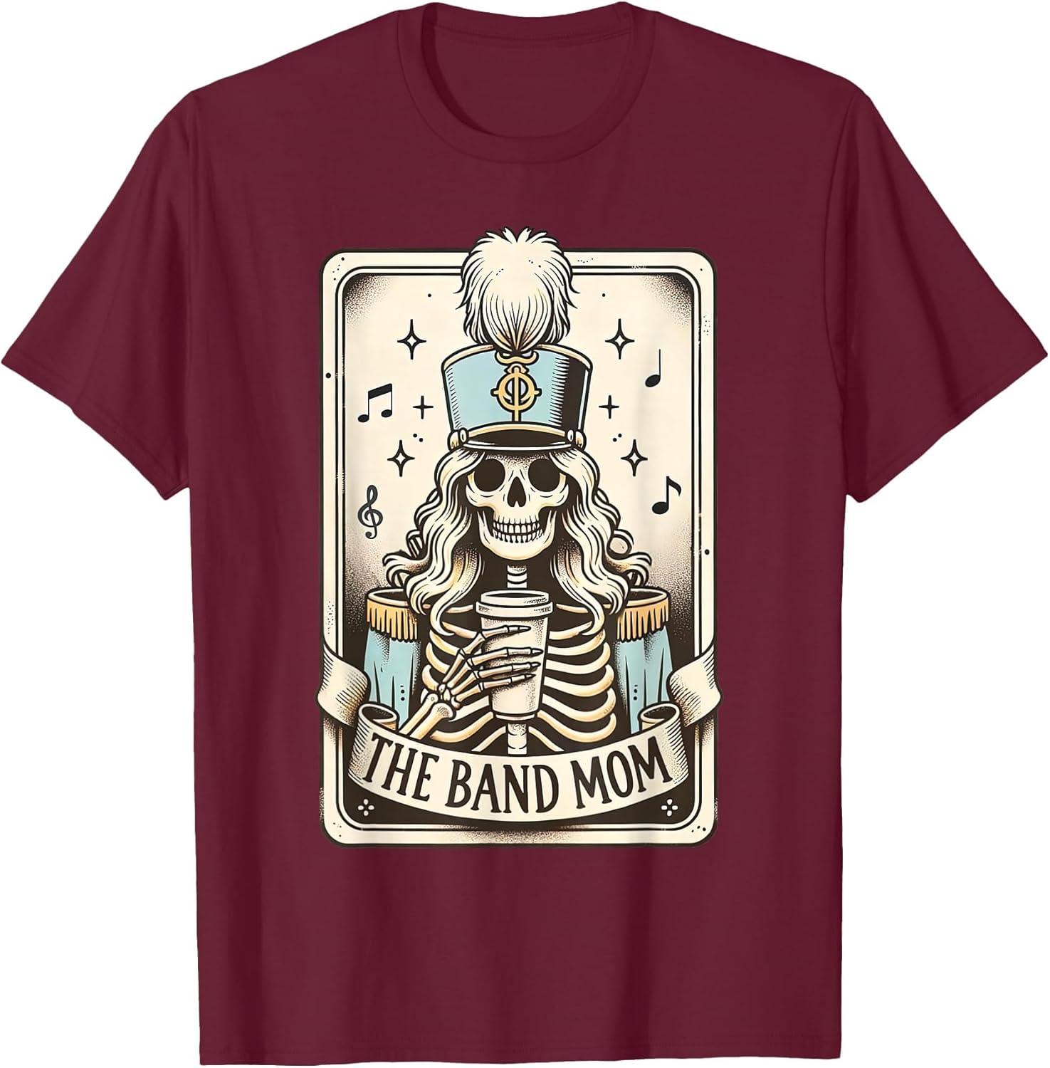 Marching Band Mom Tarot Card Skeleton Mom Musical Instrument