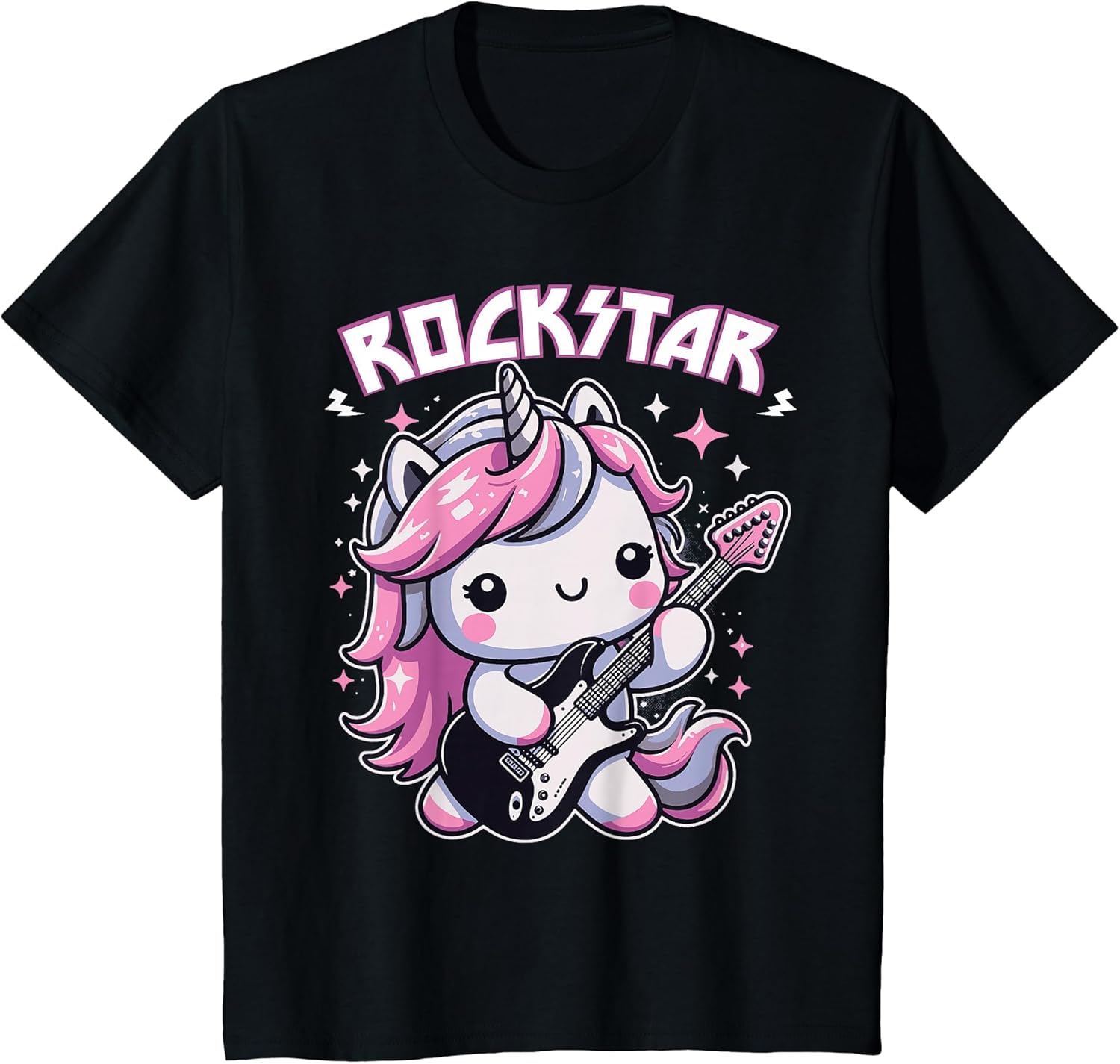 Rockstar Unicorn Playing Guitar Guitarist Kids Girls