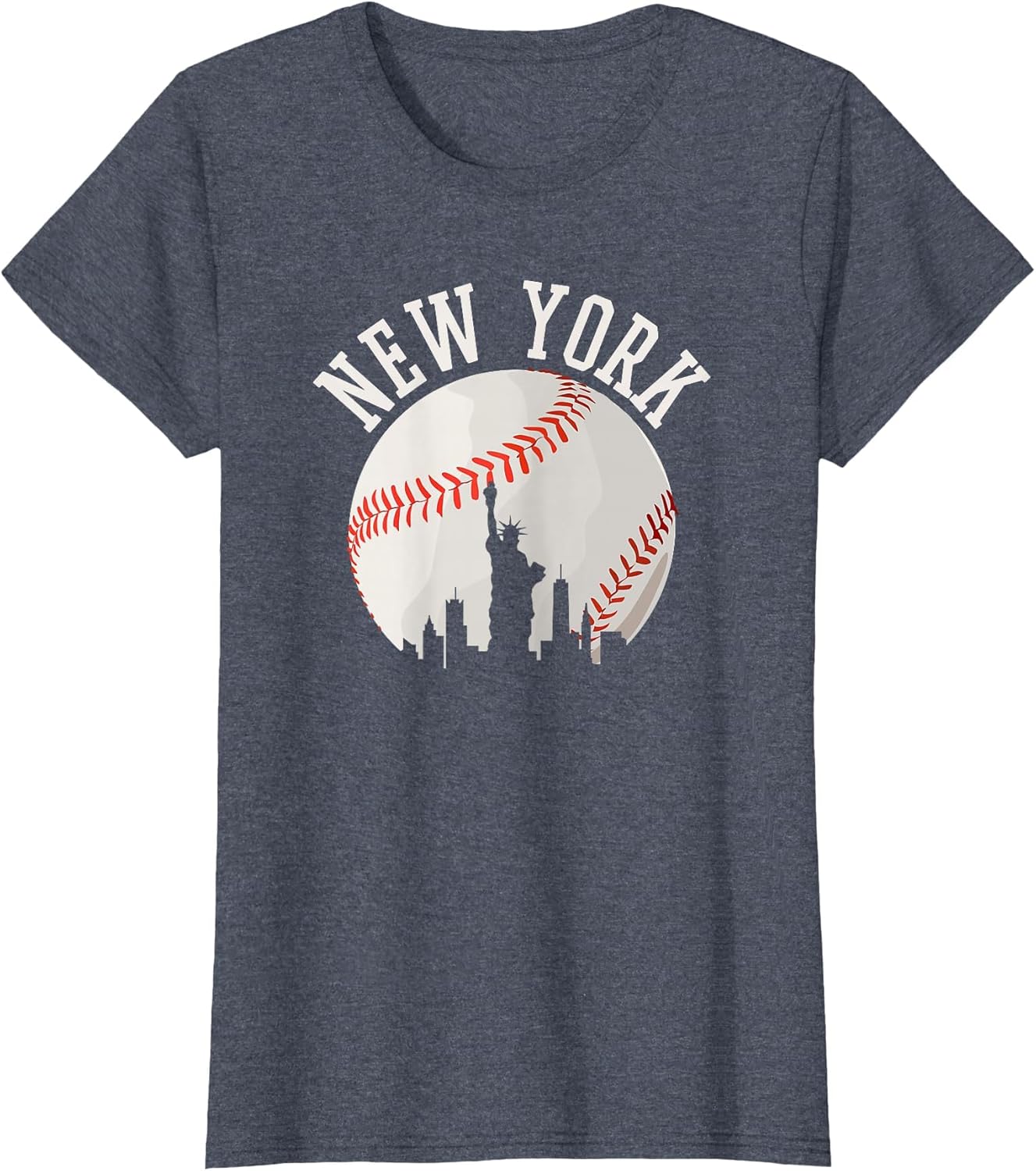 Downtown New York City Skyline, Vintage Baseball