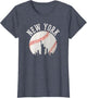 Downtown New York City Skyline, Vintage Baseball