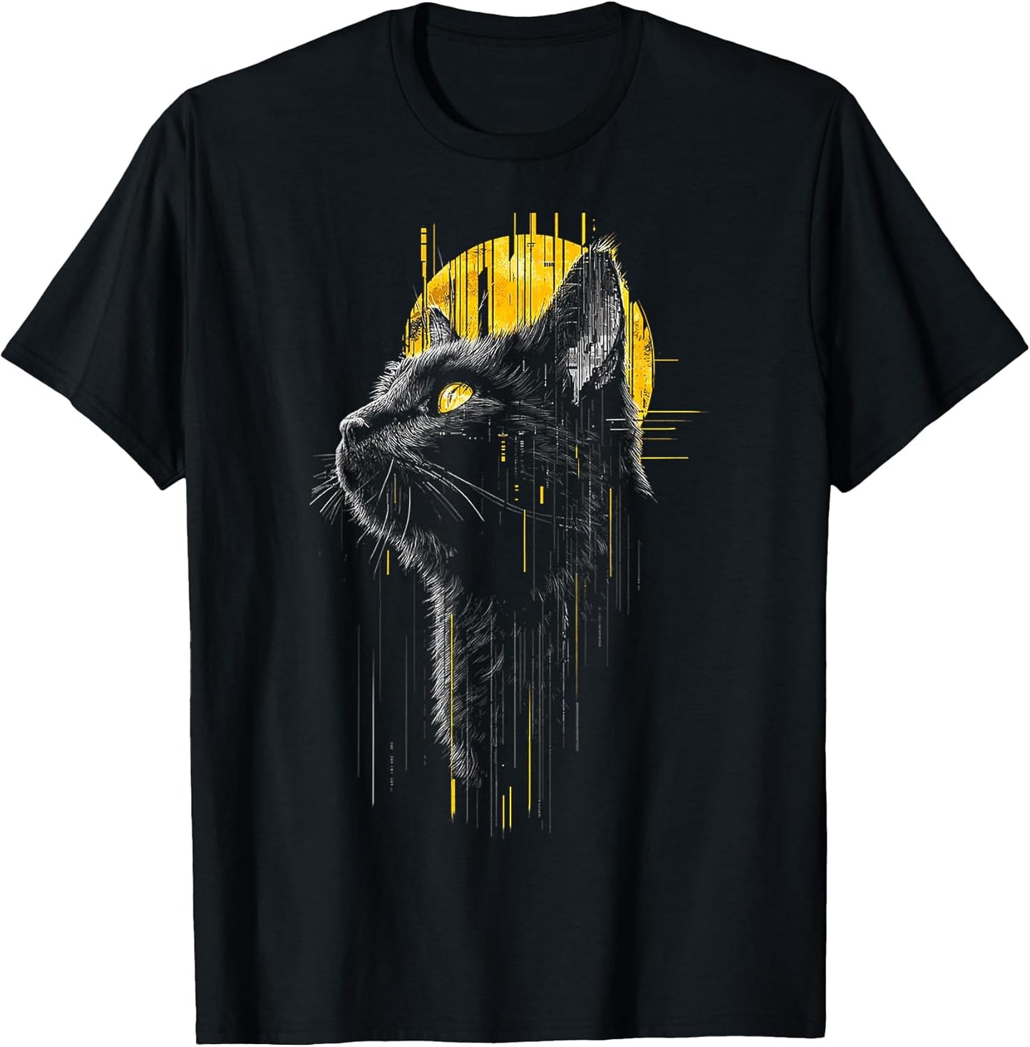 Korn-Ja Cat Drawing Moon Artwork Illustration Graphic