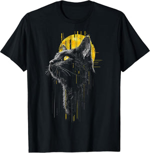 Korn-Ja Cat Drawing Moon Artwork Illustration Graphic