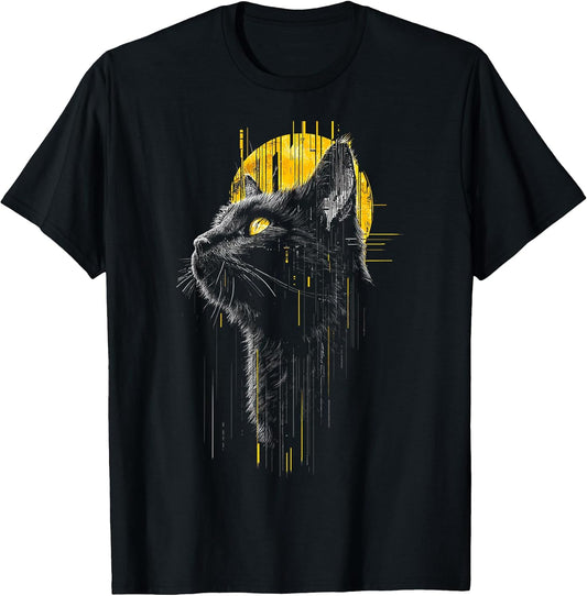 Korn-Ja Cat Drawing Moon Artwork Illustration Graphic