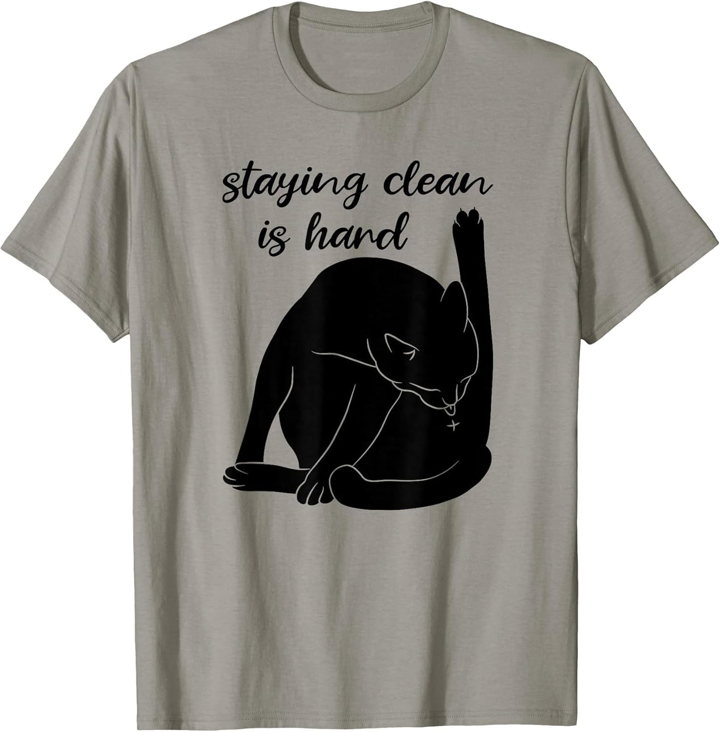 Staying Clean is Hard Funny Black Cat Addiction Recovery