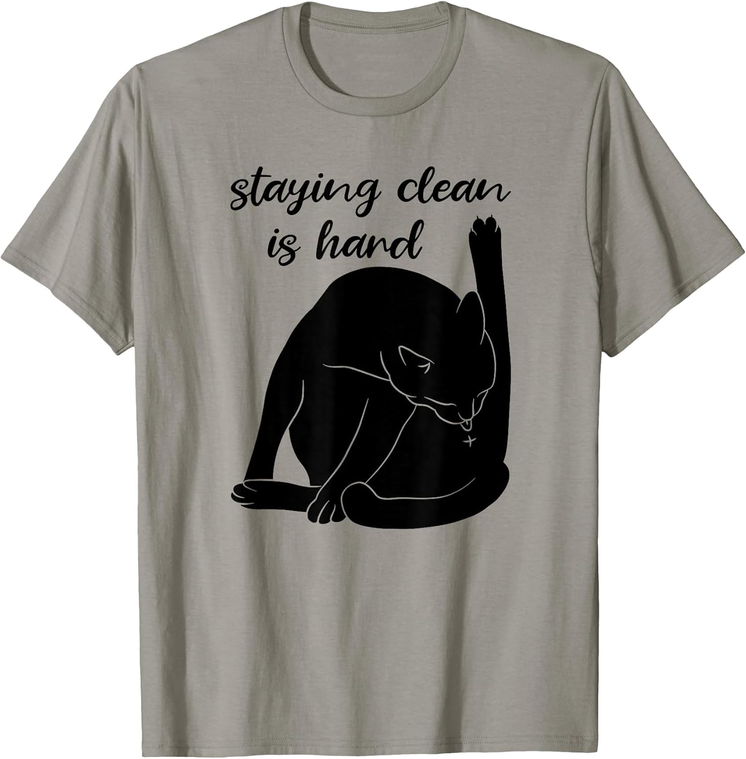 Staying Clean is Hard Funny Black Cat Addiction Recovery
