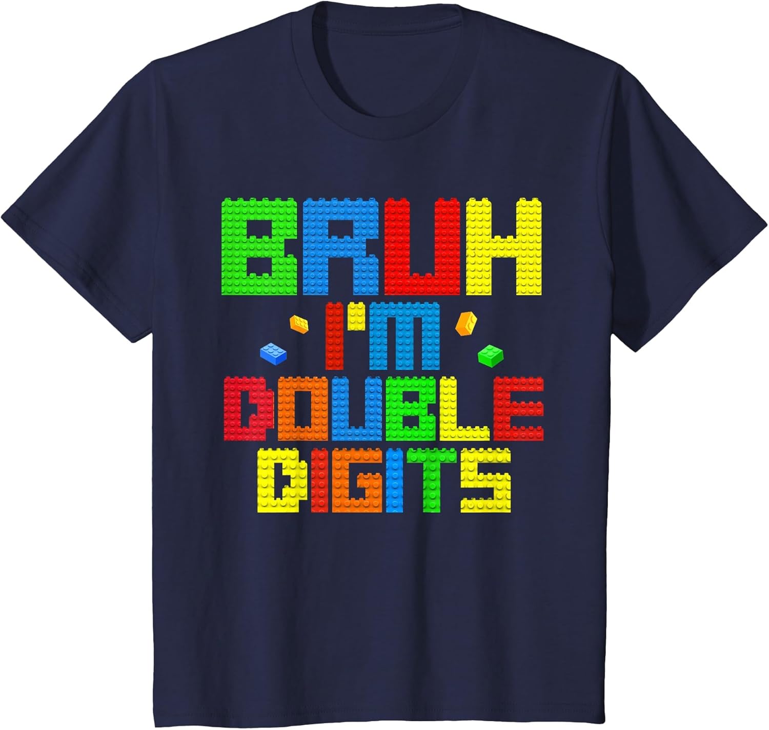 Bruh I'm Double Digits Block Building 10th Birthday Boys