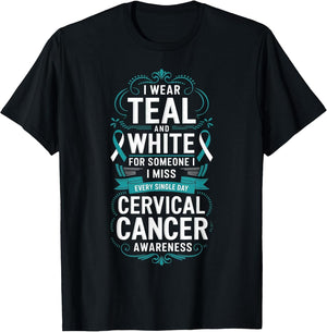 I Wear Teal Teal Ribbon Cervical Cancer Awareness