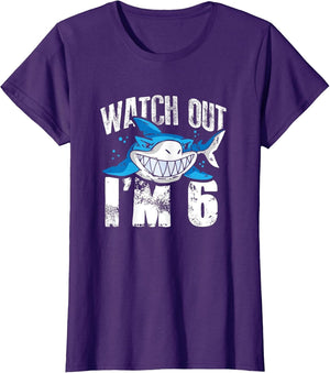 Watch Out I'm 6 Shark Sea Animal 6th Birthday Party Gift