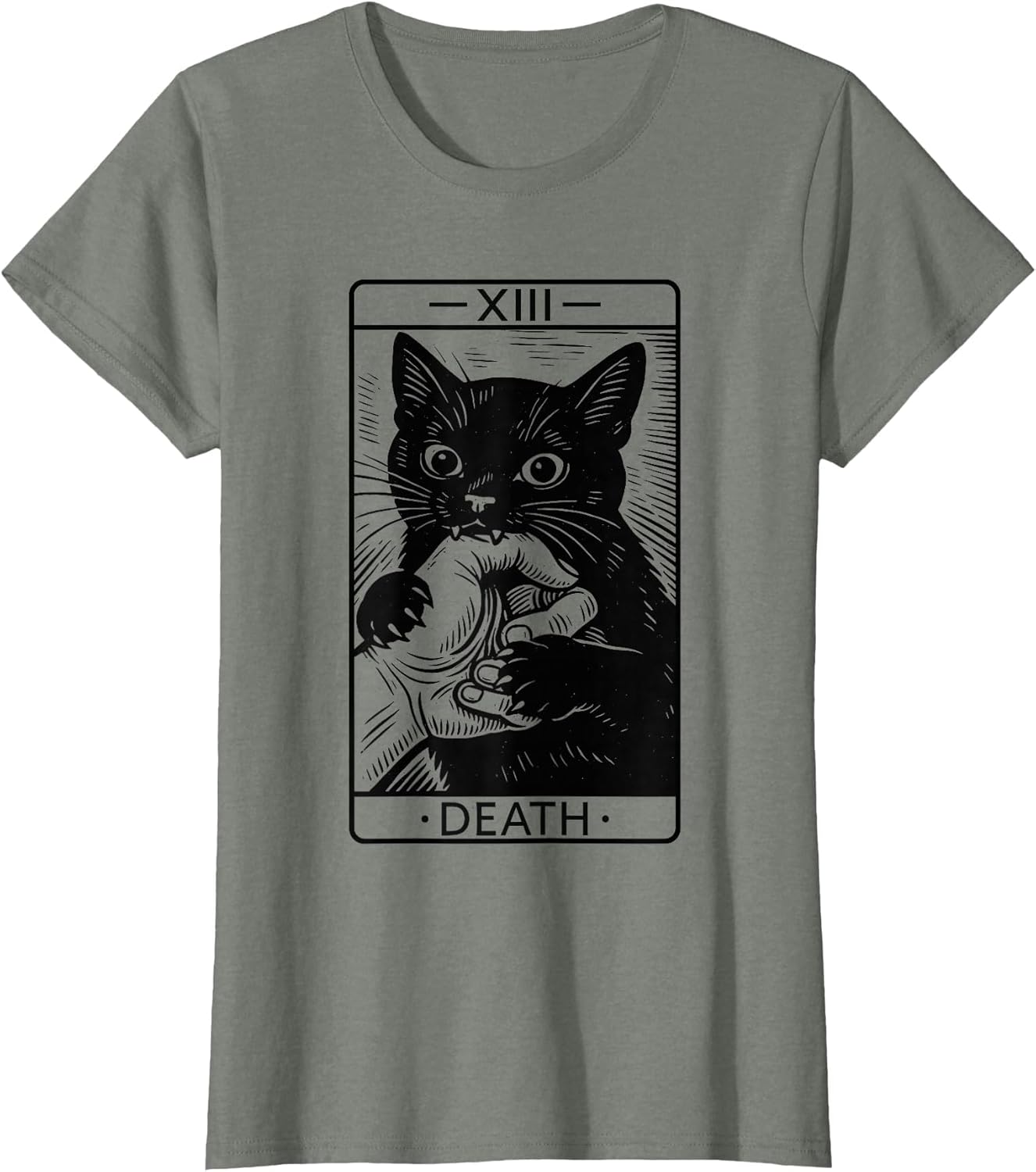 Black Cat Tarot Card Shirt, Funny Witchy Halloween Meme