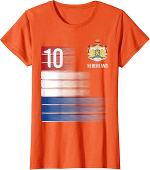 Netherlands Flag 10 Dutch Orange Soccer Men Women Kids Boys