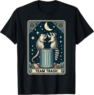 Team Trash Raccoon and Opossum Funny Tarot Card