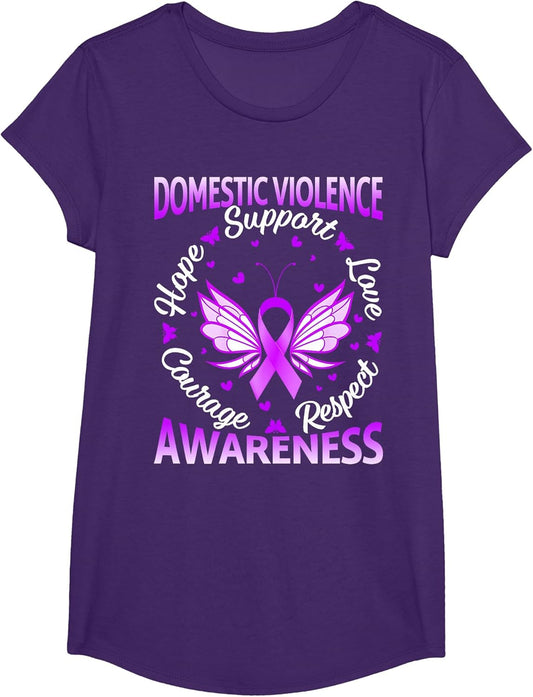 Domestic Violence Awareness Love Support Purple Butterflies