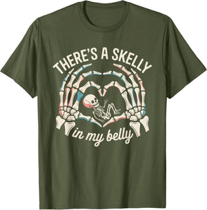 Skeleton Pregnancy Halloween There's a Skelly in My Belly