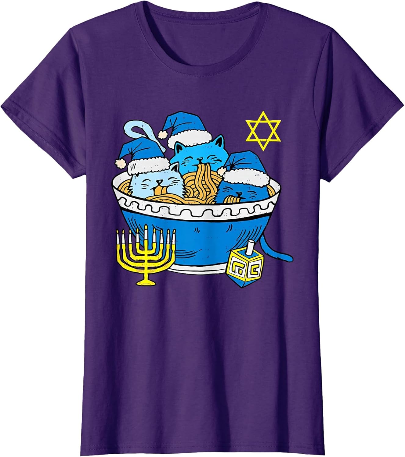 Hanukkah Cat Ramen Anime Kitten Meow Jewish Menorah Chanukah
