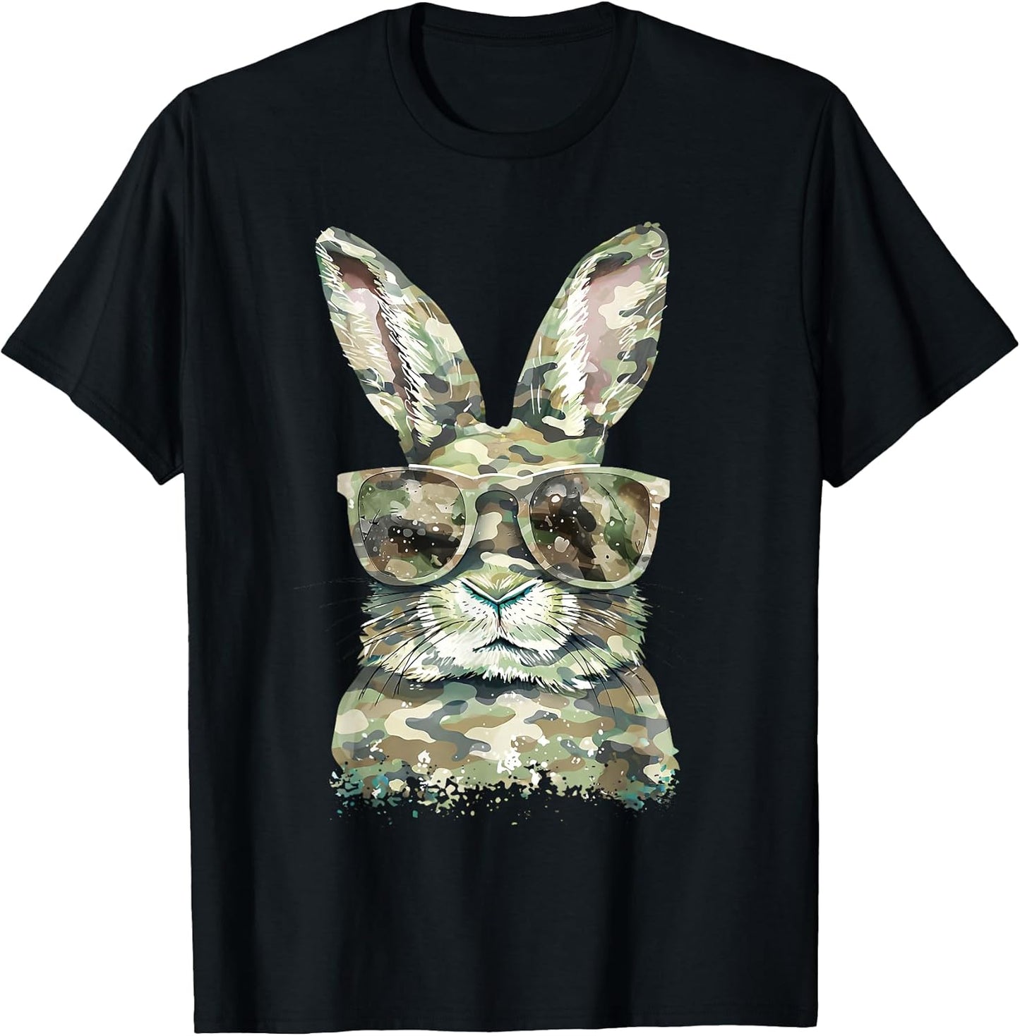 Funny Bunny Glasses Rabbit Happy Easter Camouflage Trendy